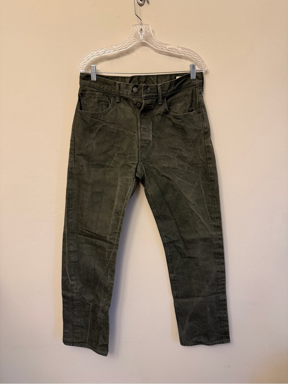 Levi's White Oak Denim Olive Green Jeans
